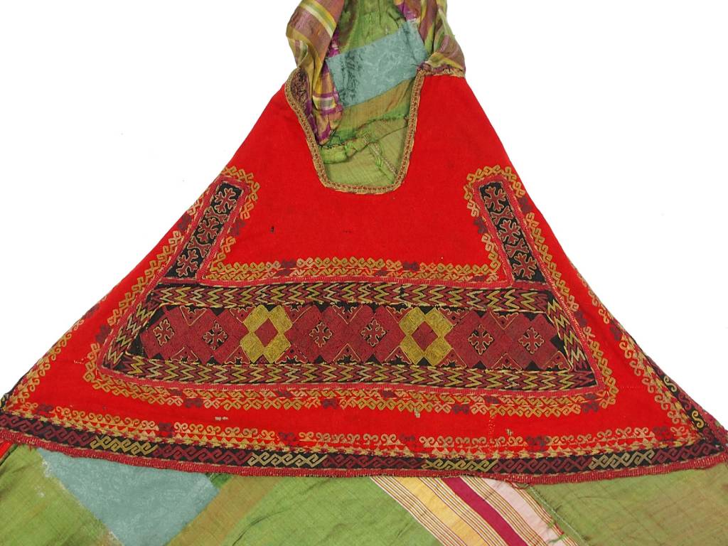 antique Karakalpak kiymeshek woman's head dress Usbekistan ikat 18/14