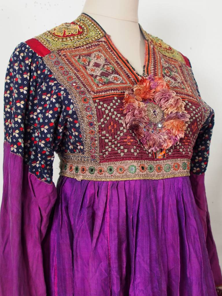 antique orient  nomadic Silk Embroidered Wedding Dress from Afghanistan. 18/11