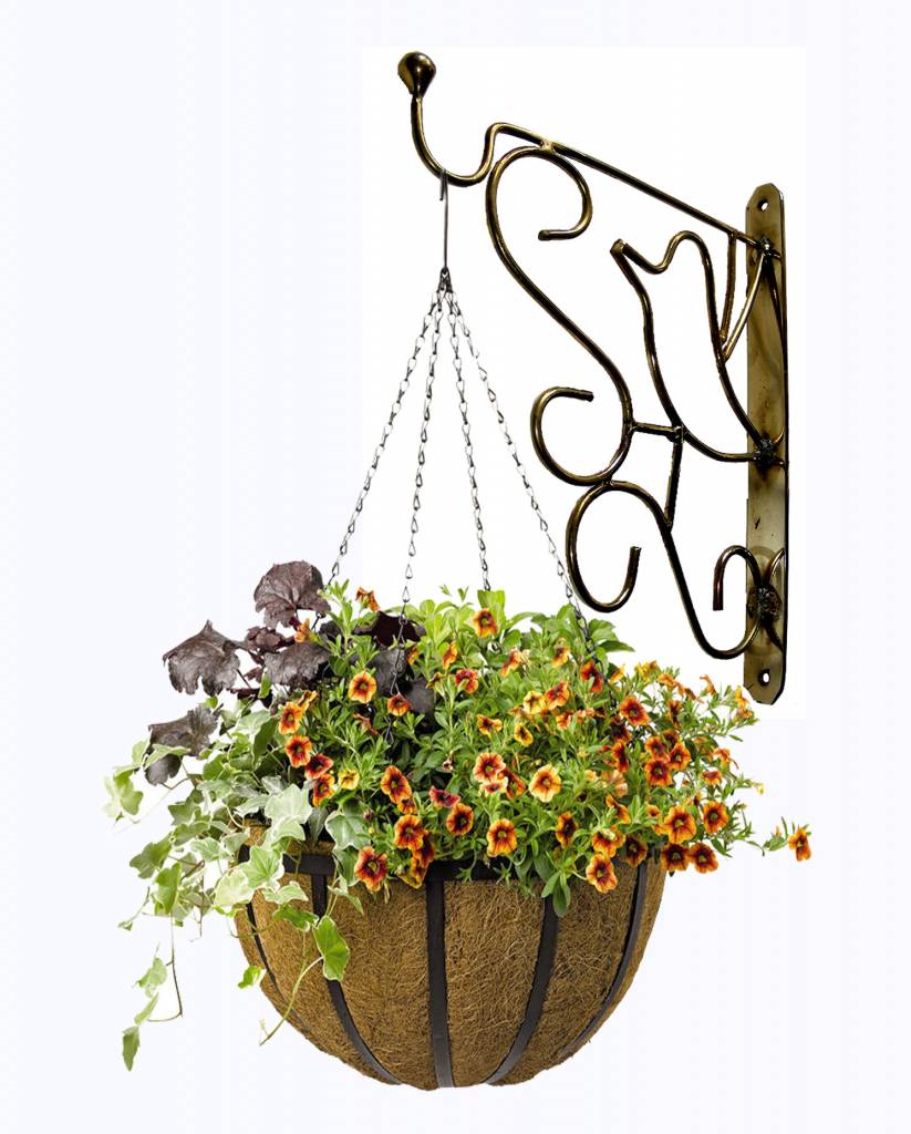 Haken Wandhalterung Blumenampel Wandhaken für Hanging Baskets Laterne Messing