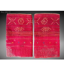a pair of antique Woman’s Silk embroidered Cuffs Eastern Afghanistan Paktya Mangal  late 19th century No:18/C
