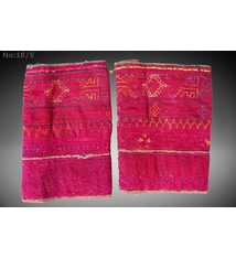 a pair of antique Woman’s Silk embroidered Cuffs Eastern Afghanistan Paktya Mangal  late 19th century No:18/E
