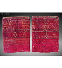 a pair of antique Woman’s Silk embroidered Cuffs Eastern Afghanistan Paktya Mangal  late 19th century No:18/F