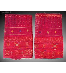 a pair of antique Woman’s Silk embroidered Cuffs Eastern Afghanistan Paktya Mangal  late 19th century No:18/G
