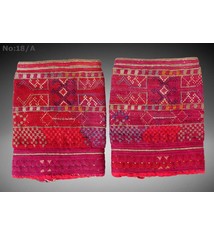 a pair of antique Woman’s Silk embroidered Cuffs Eastern Afghanistan Paktya Mangal  late 19th century No:18/A