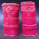 a pair of antique Woman’s Silk embroidered Cuffs Eastern Afghanistan Paktya Mangal  late 19th century  No:18/E