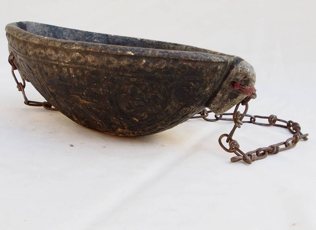 Islamic Afghanistan / Pakistan Kashkul Kashkool Begging Bowl Sufi Dervash from soapstone . No:1