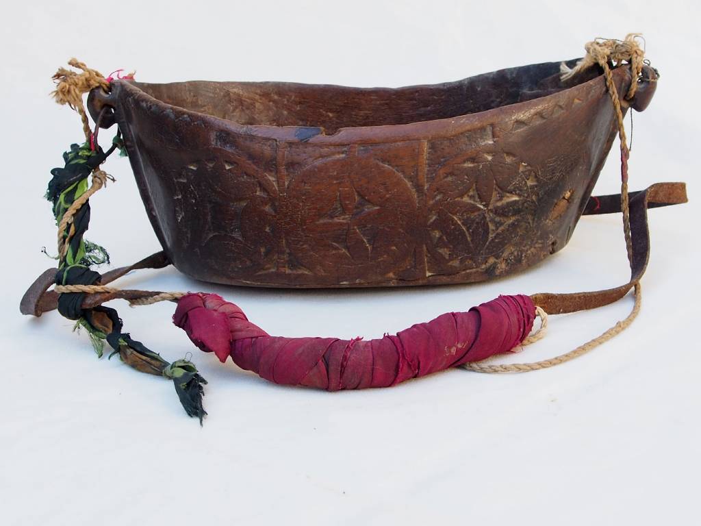 Antique wooden Kashkul Kashkool Begging Bowl Sufi Dervash No:2