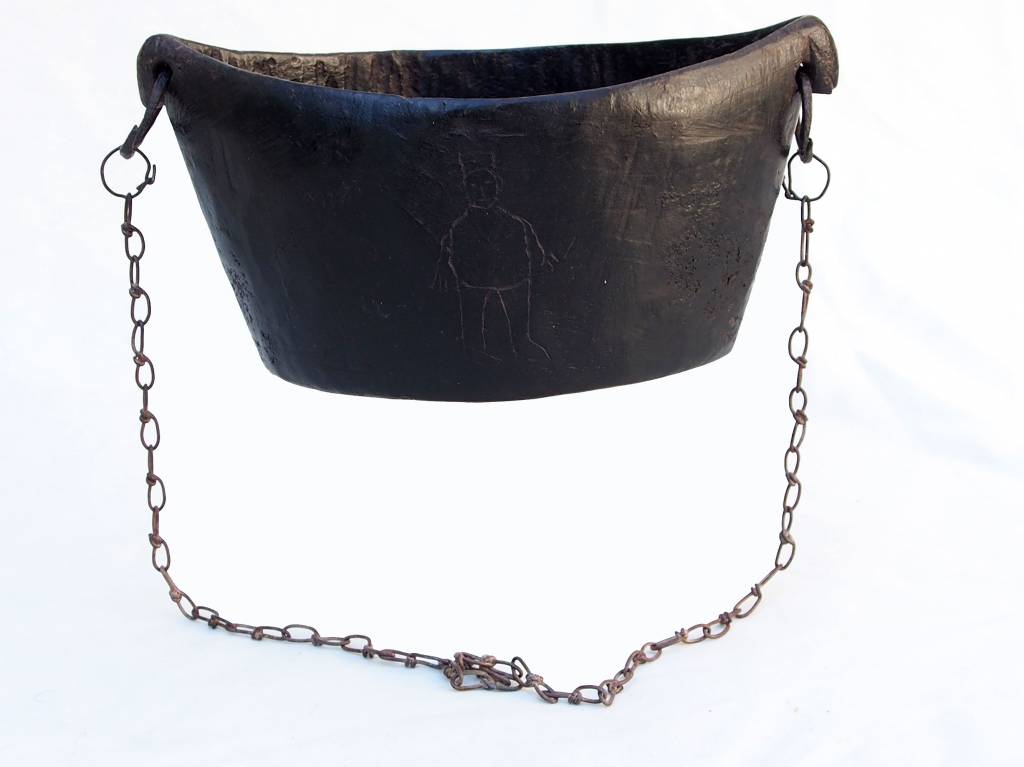 Antique wooden Kashkul Kashkool Begging Bowl Sufi Dervash No:8