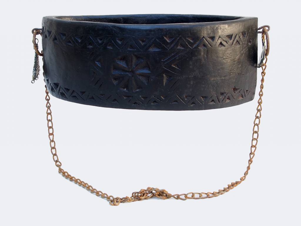 Antique wooden Kashkul Kashkool Begging Bowl Sufi Dervash No:3