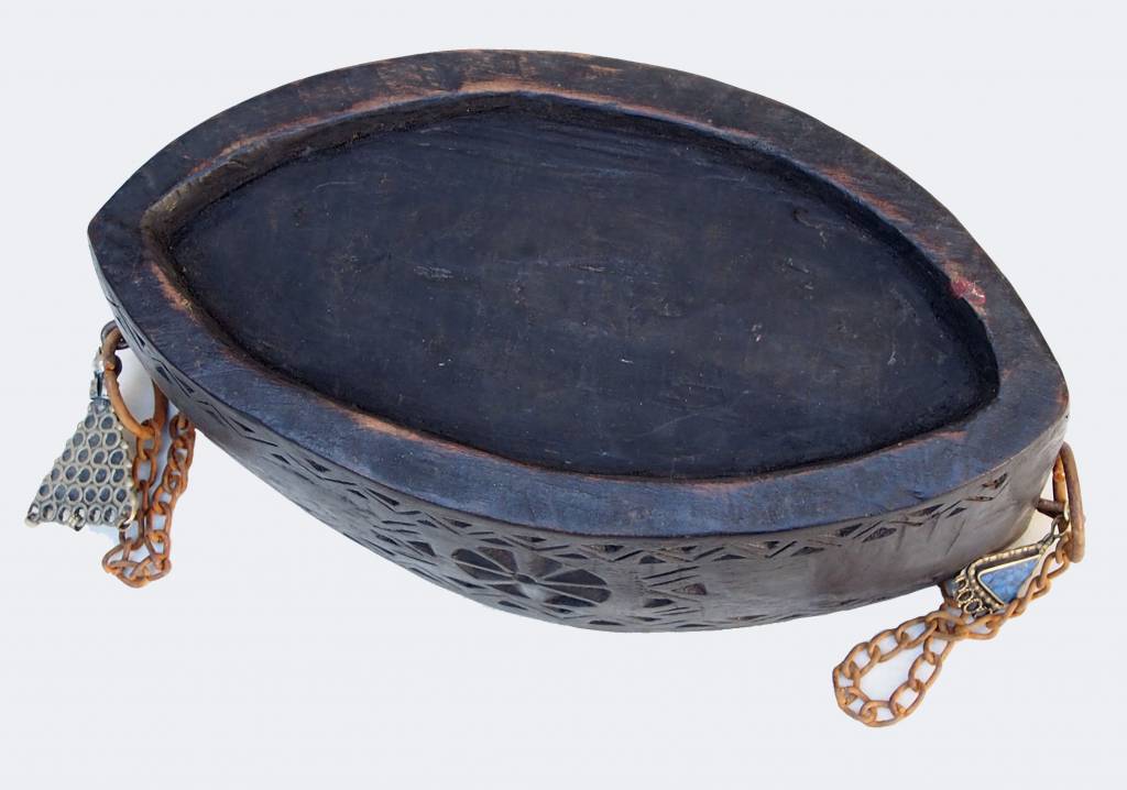Antique wooden Kashkul Kashkool Begging Bowl Sufi Dervash No:3
