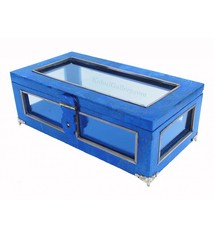 Extravagant Royal blau echt Lapis lazuli Schmuckkiste mit Glas aus Afghanistan Nr-18/B
