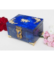 Extravagant Royal blau echt Lapis lazuli Schmuckkiste  aus Afghanistan Löwe Nr-18/5