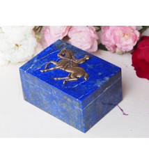 Extravagant Royal blau echt Lapis lazuli Schmuckkiste aus Afghanistan  Springreiten Nr-18/16