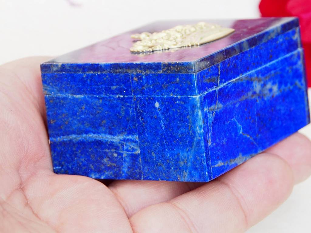 Extravagant Royal blau echt Lapis lazuli Schmuckkiste aus Afghanistan  Krone Nr-18/18