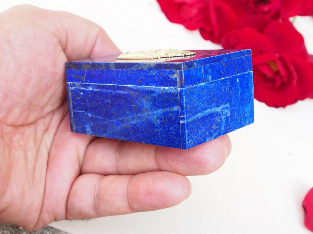 Extravagant Royal blau echt Lapis lazuli Schmuckkiste aus Afghanistan  Krone Nr-18/18