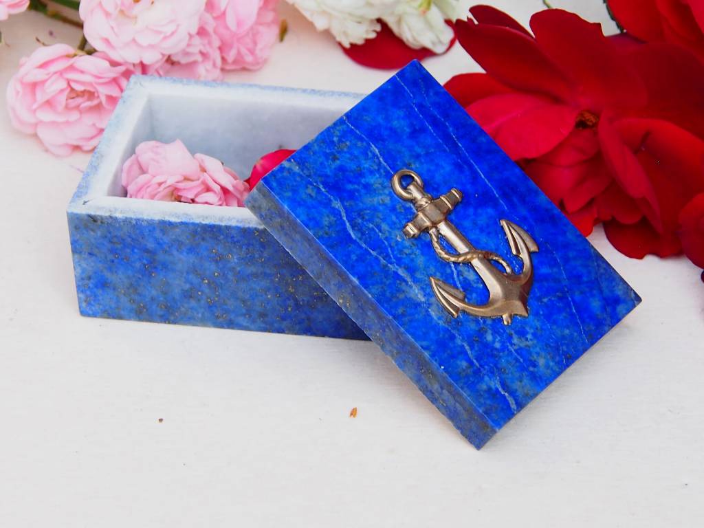 Extravagant Royal blau echt Lapis lazuli Schmuckkiste aus Afghanistan   anchor Nr-18/19