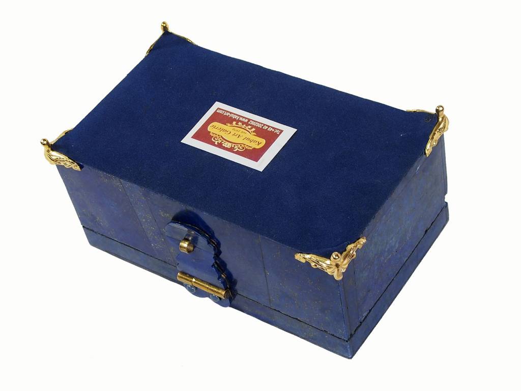 Extravagant Afghan Lapis lazuli büchse Schmuck Dose schatulle Kiste box No:18/28