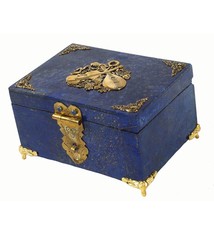 Hand Crafted stunning genuine Lapis Lazuli Gemstone Pillbox Box brass decorated from Afghanistan No:18/29