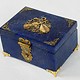 Hand Crafted stunning genuine Lapis Lazuli Gemstone Pillbox Box brass decorated from Afghanistan No:18/29