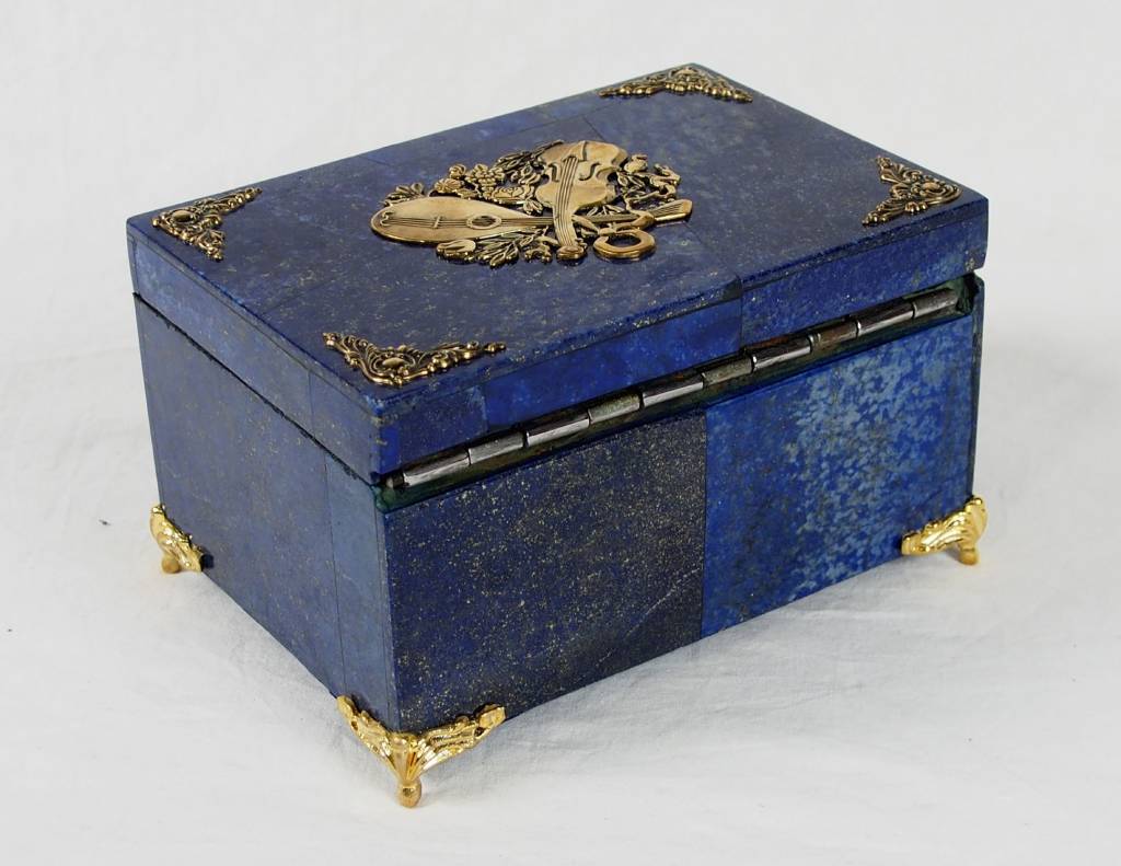 Extravagant Afghan Lapis lazuli büchse Schmuck Dose schatulle Kiste box Musik No:18/29