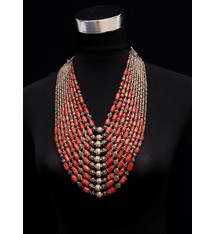 10 rows coral necklace