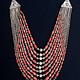 10 rows coral necklace