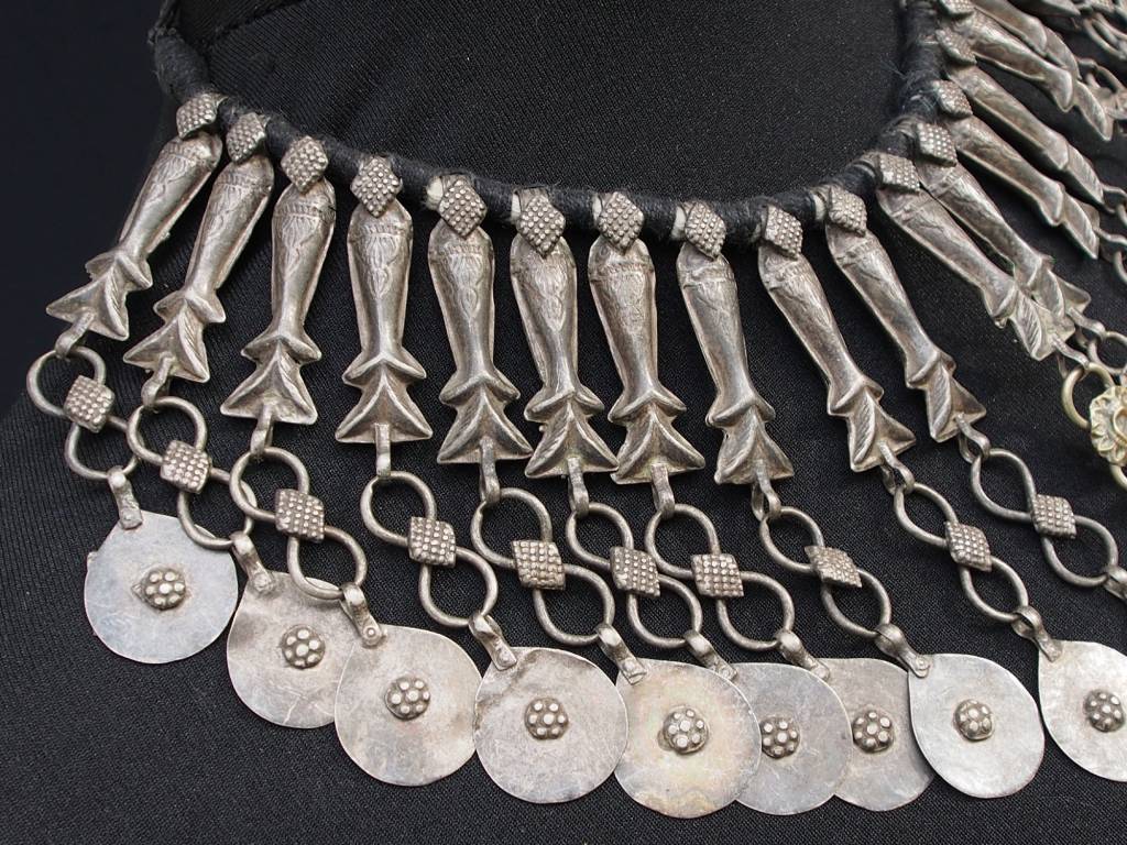 Antike Vintage Afghanische Boho Hochzeit Halskette nomaden Halskette Choker Nomadenschmuck Dorfschmuck Bauernschmuck 18/11-E