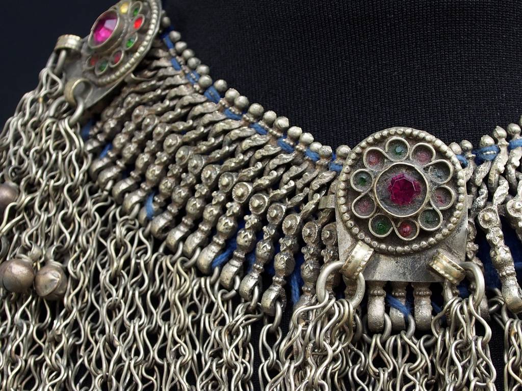 Antike Vintage Afghanische Boho Hochzeit Halskette nomaden Halskette Choker Nomadenschmuck Dorfschmuck Bauernschmuck 18/11-B