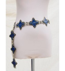 Orient Afghan tribal bellydance bauchtanz Gürtel belt Lapis / Neusilber Nr:A