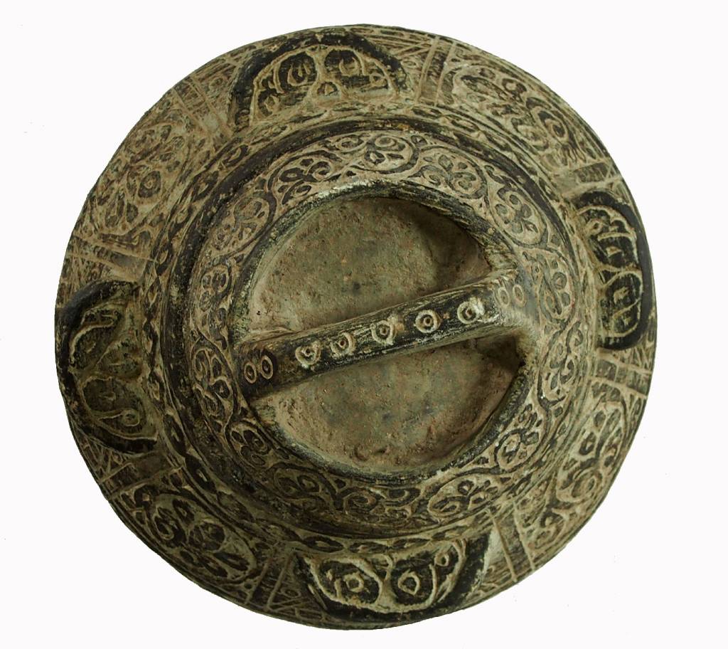 antique Islamic soapstone Large antique heavy tool gray stone cooking pot bowl vessel carved Artifact from Afghanistan No:B