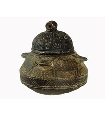 antique Islamic soapstone Large antique heavy tool gray stone cooking pot bowl vessel carved Artifact from Afghanistan No:C