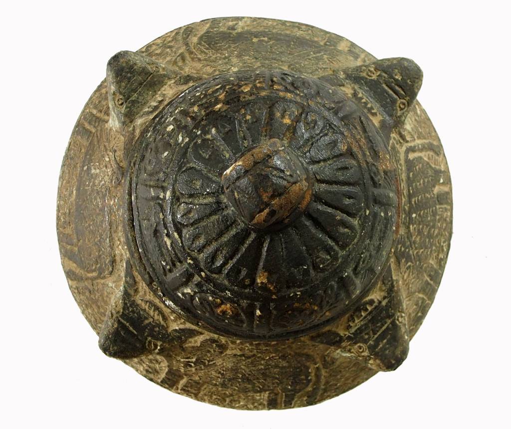 antique Islamic soapstone Large antique heavy tool gray stone cooking pot bowl vessel carved Artifact from Afghanistan No:C