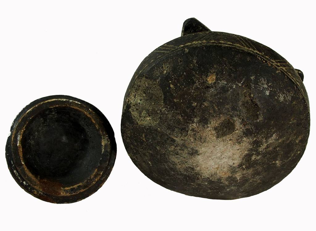 antique Islamic soapstone Large antique heavy tool gray stone cooking pot bowl vessel carved Artifact from Afghanistan No:C