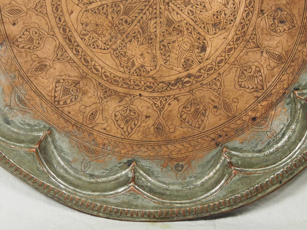 62 Ø antik osmanische islamische ägyptisch marokkanisch orient Kupfer tablett Teetisch Teller beisteltisch tisch aus Afghanistan No:16/26