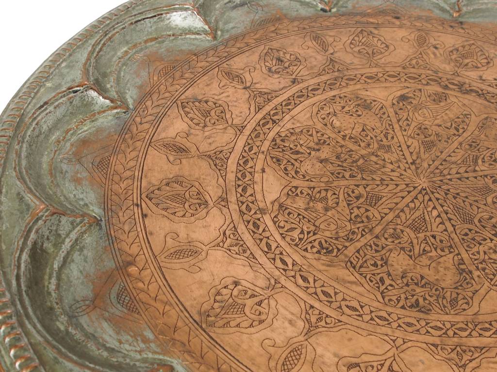 62 Ø antik osmanische islamische ägyptisch marokkanisch orient Kupfer tablett Teetisch Teller beisteltisch tisch aus Afghanistan No:16/26