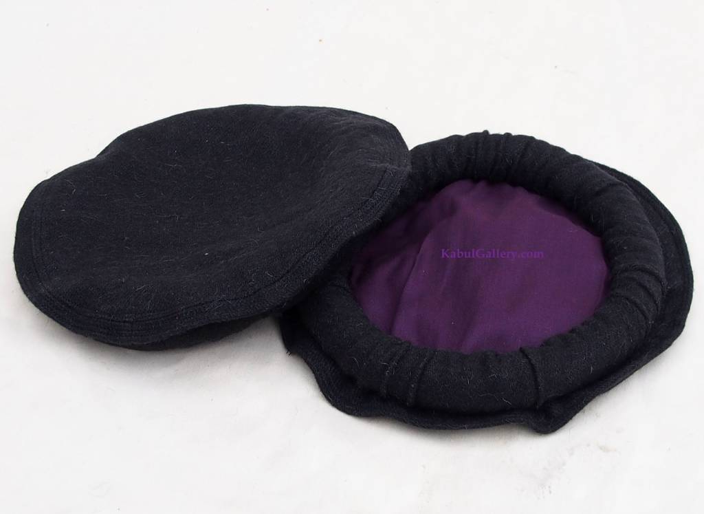 Original Afghan pakol woll cape  topped Ethnic dress from afghanistan and pakistan (  Black  )