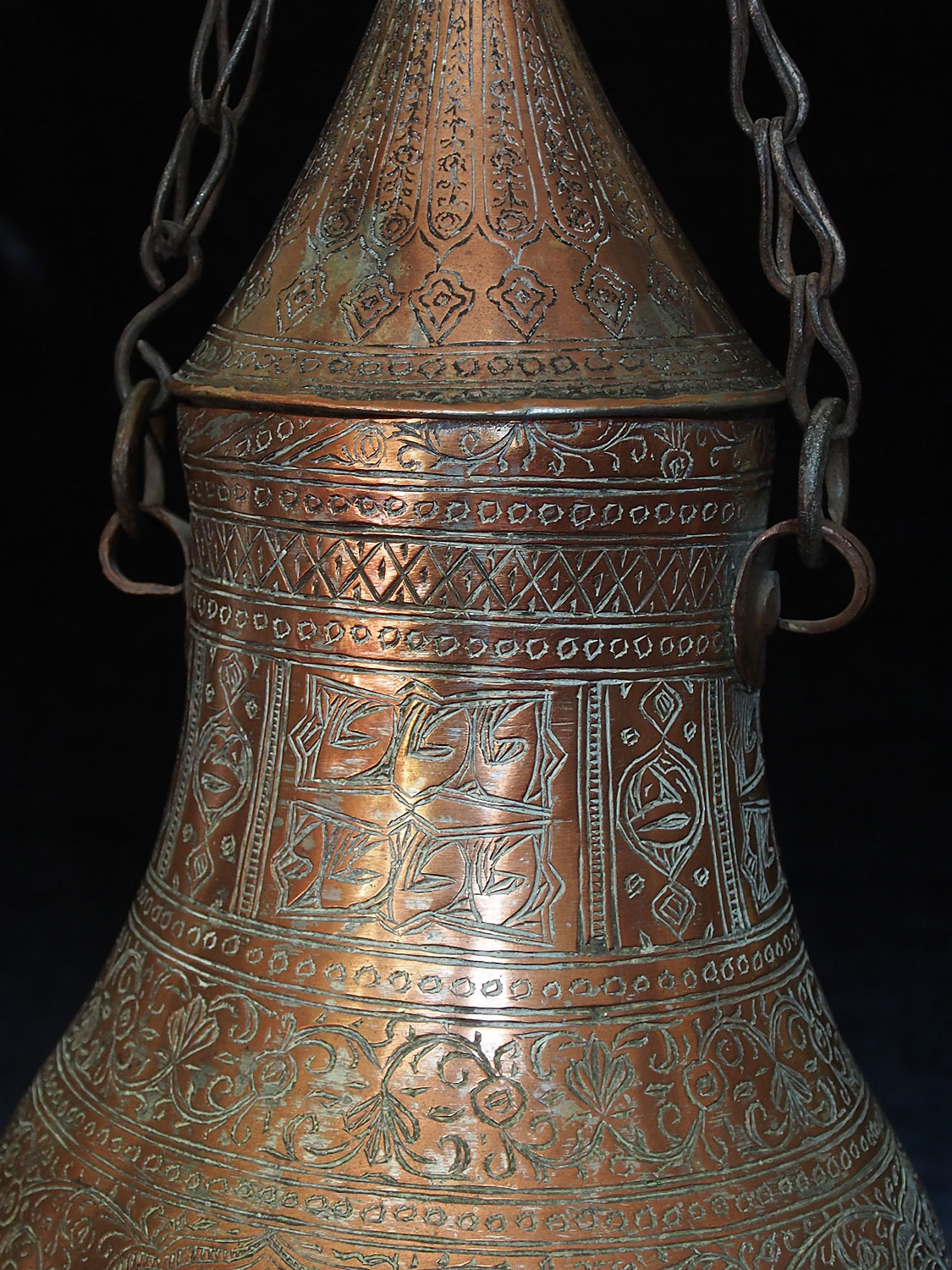 Antik osmanische Kupfer Wasserflasche gefäß