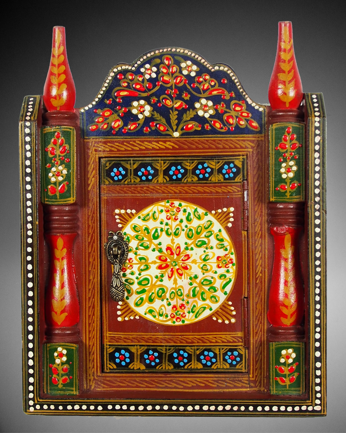 handpainted orient Bohemian Vintage style Key Box, 19/G