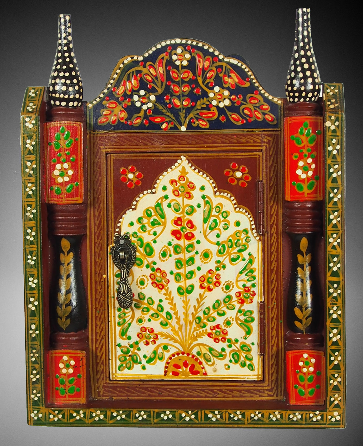 handpainted orient Bohemian Vintage style Key Box, 19/j