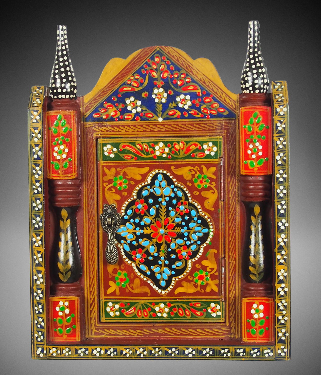 handpainted orient Bohemian Vintage style Key Box, 19/L