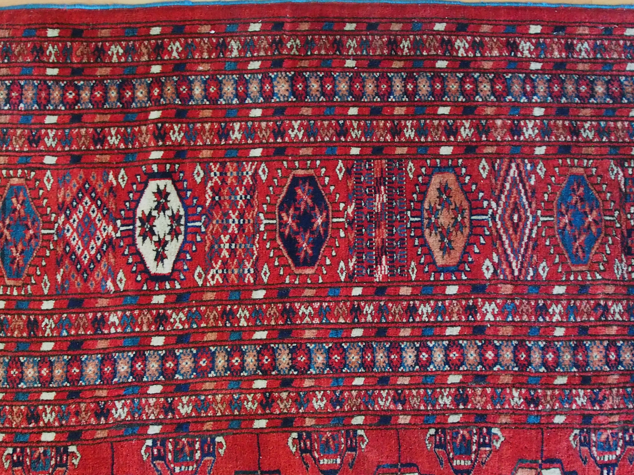 14.7 x 11.5  feet gigantic hand-knotted antique tekke rug Bukhara from Turkmenistan 19. c N0: XXL