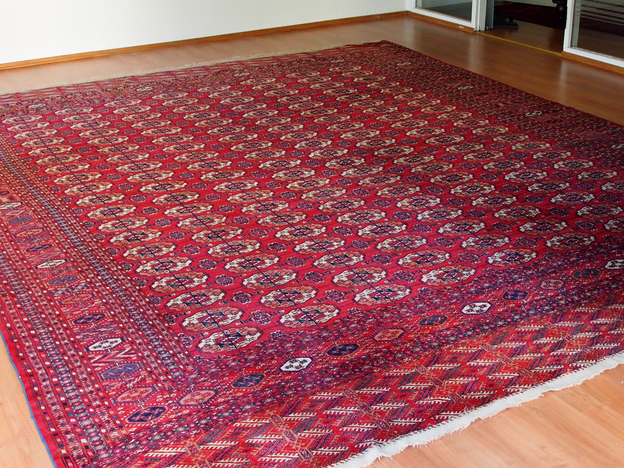14.7 x 11.5  feet gigantic hand-knotted antique tekke rug Bukhara from Turkmenistan 19. c N0: XXL