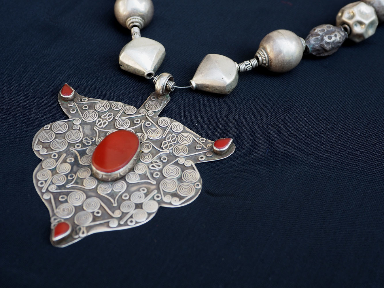 Ethnic Turkmen tribal  silver  necklace Kette Nr:D