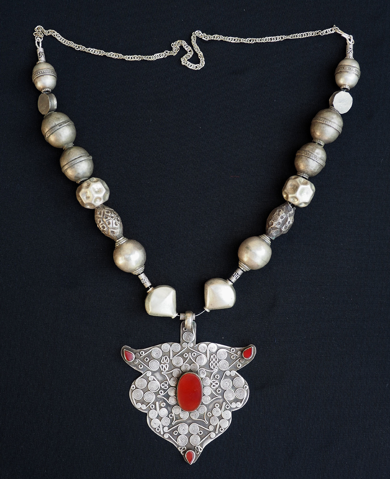 Ethnic Turkmen tribal  silver  necklace Kette Nr:D