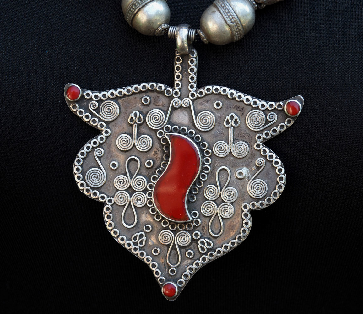 Ethnic Turkmen tribal  silver  necklace Kette Nr:E