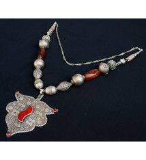 Ethnic Turkmen tribal  silver  necklace Kette Nr:E