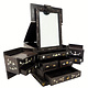 Beautiful Antique Chinese Jewellery Box with Mirror and Mother of Pearl Inlay Rosewood Dressing Case 19th century