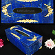 Hand Crafted stunning genuine Lapis Lazuli Gemstone tissue  napkin Box Holder case Cover brass decorated Afghanistan 19/A