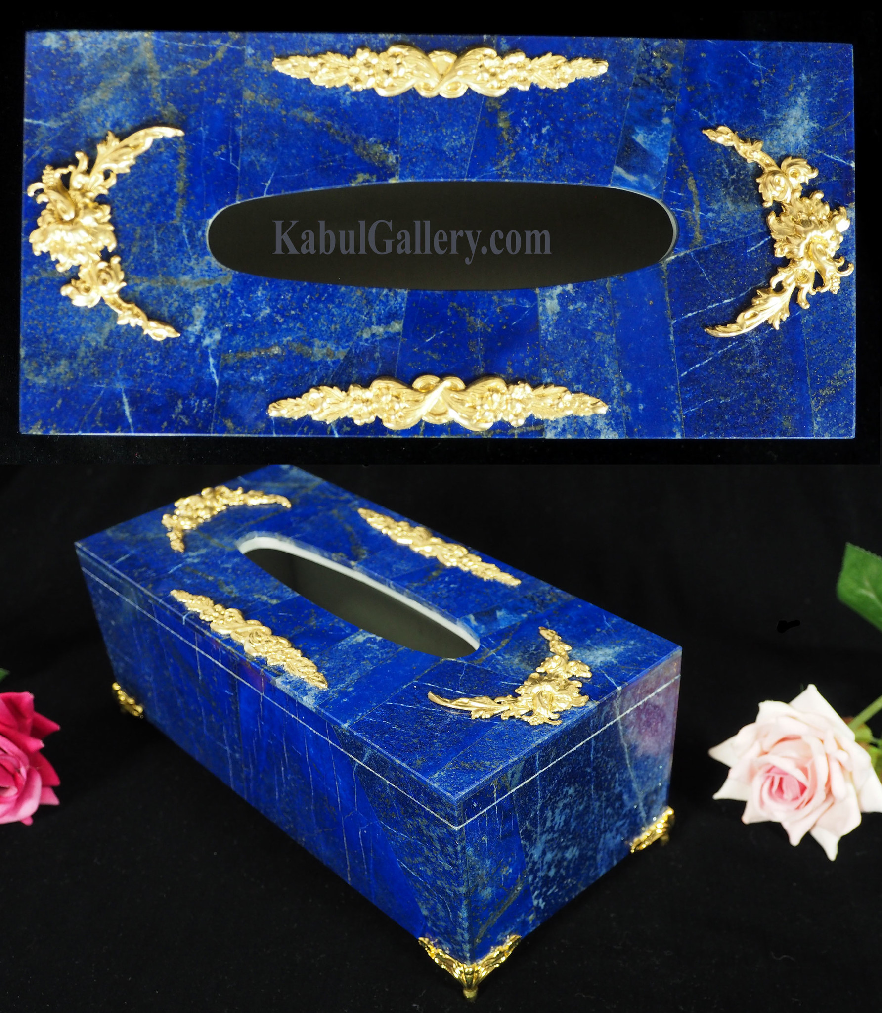 Lapis lazuli taschentuchbox taschentuchhalter serviettenhalter  19/A