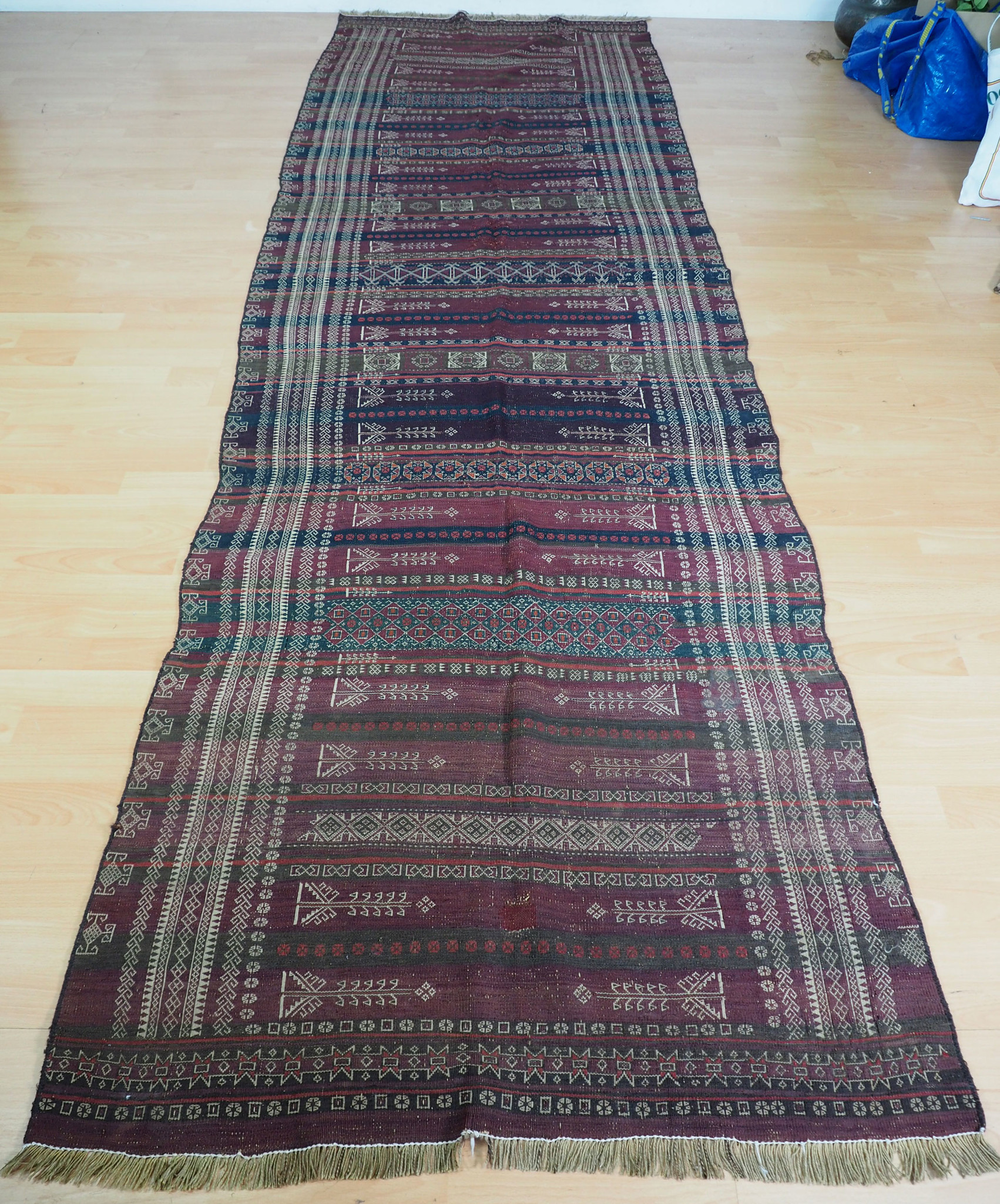 348x112 cm Antik Balouch  kelim afghan Beloch kilim Nr-19/PK-3